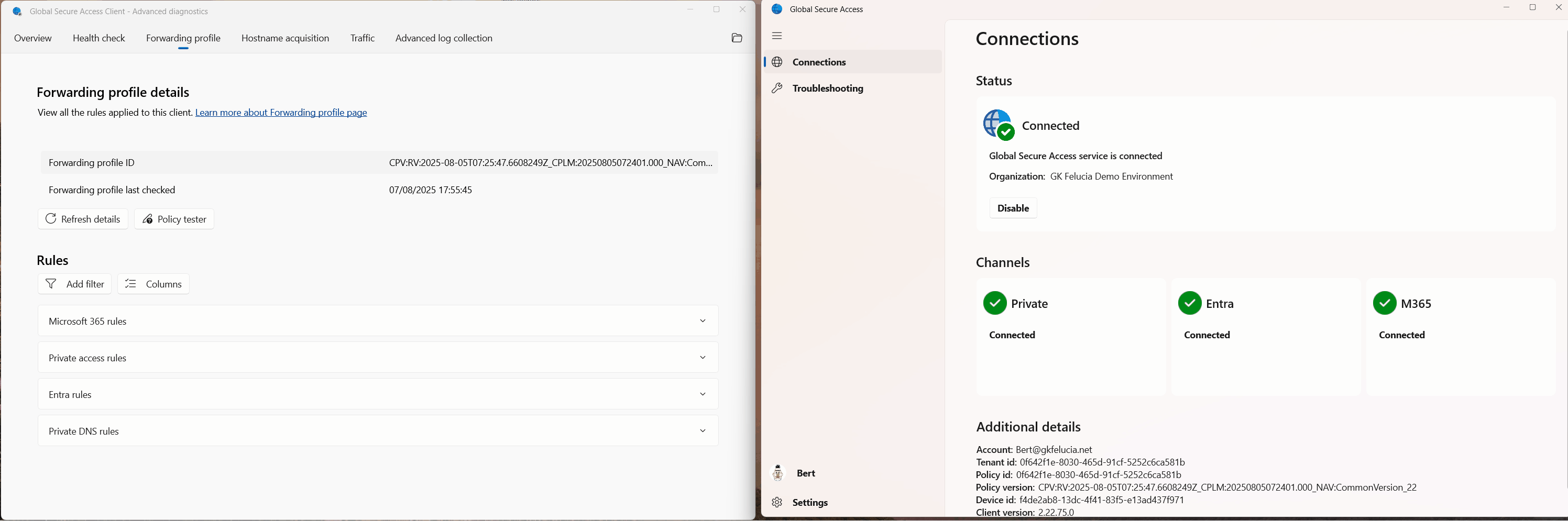 Picture 2: Global Secure Access Tenant Switch